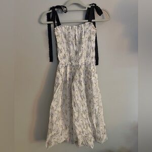 H&M Black and White Midi Dress with Spaghetti Straps